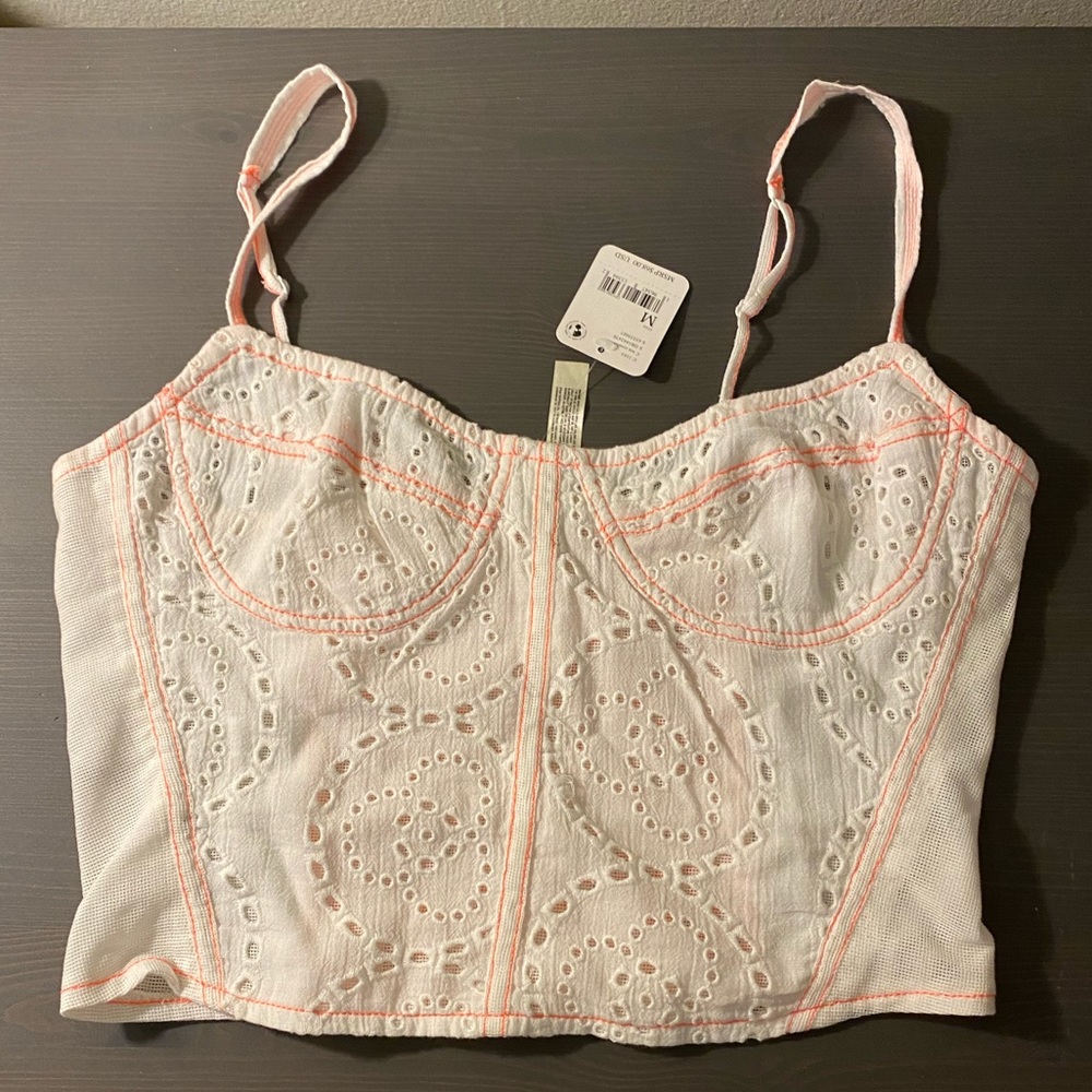 NWT Free People Eyelet Lace Corset Top